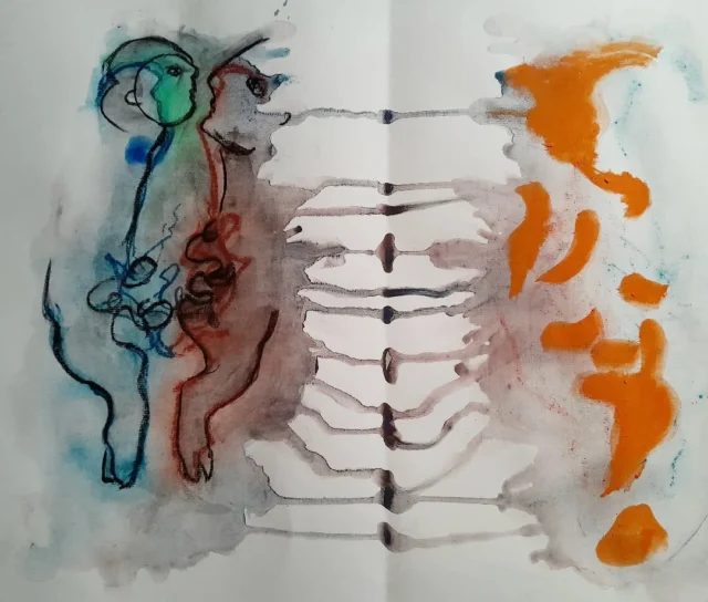 whatsbetweenus – drawing, chalk and water